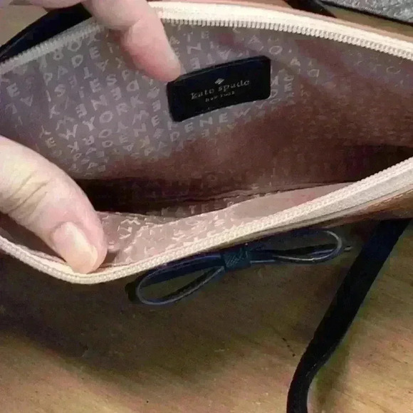 Kate Spade Glitter Pink Crossbody with Black Bow - Picture 9 of 12